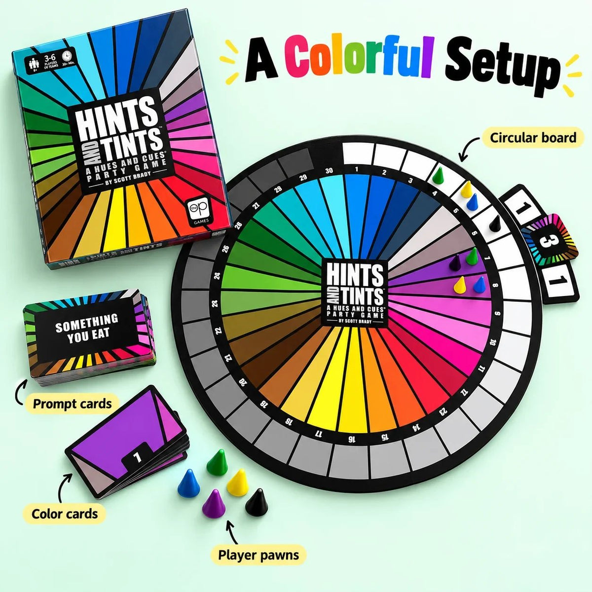 Hints and Tints | Creative Color Clue Party Board Game, Fast-Paced Family & Group Game