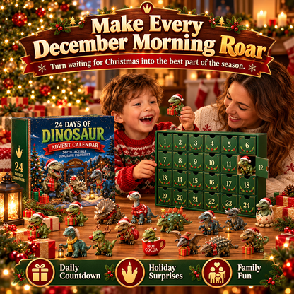 🦖🎅🎄24 Days of Dinosaur Christmas Advent Calendar – 24 Collectible Dino Figurines & Holiday Surprises
