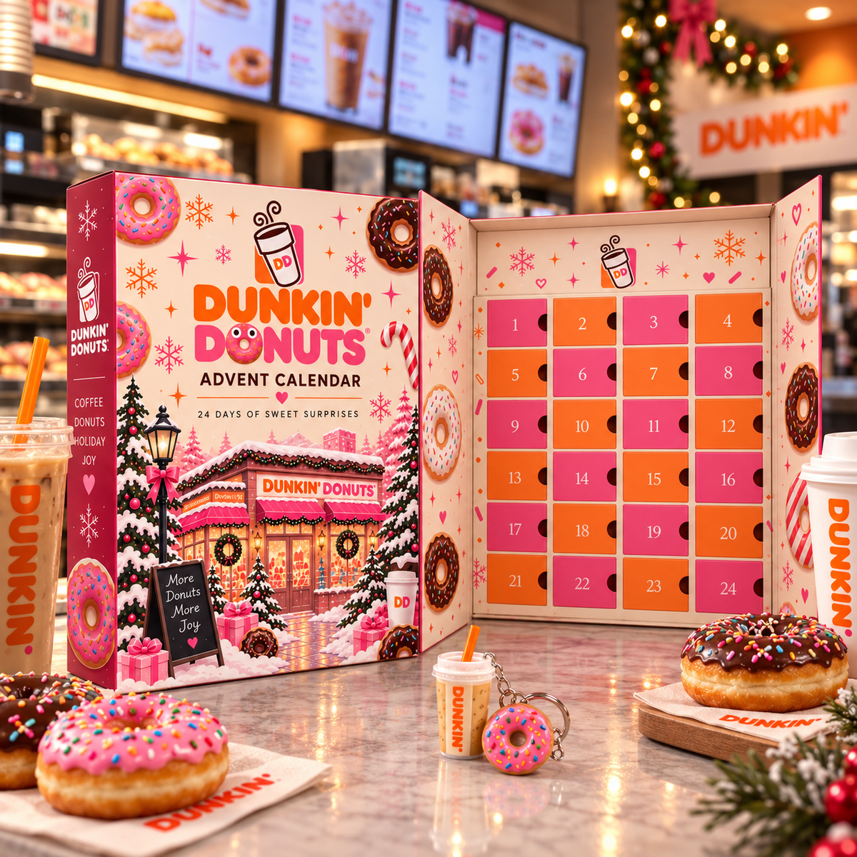🍩  ☕  24 Days of Coffee Shop Advent Calendar 2026 – 24 Surprise Coffee & Donut Keychain Collectibles