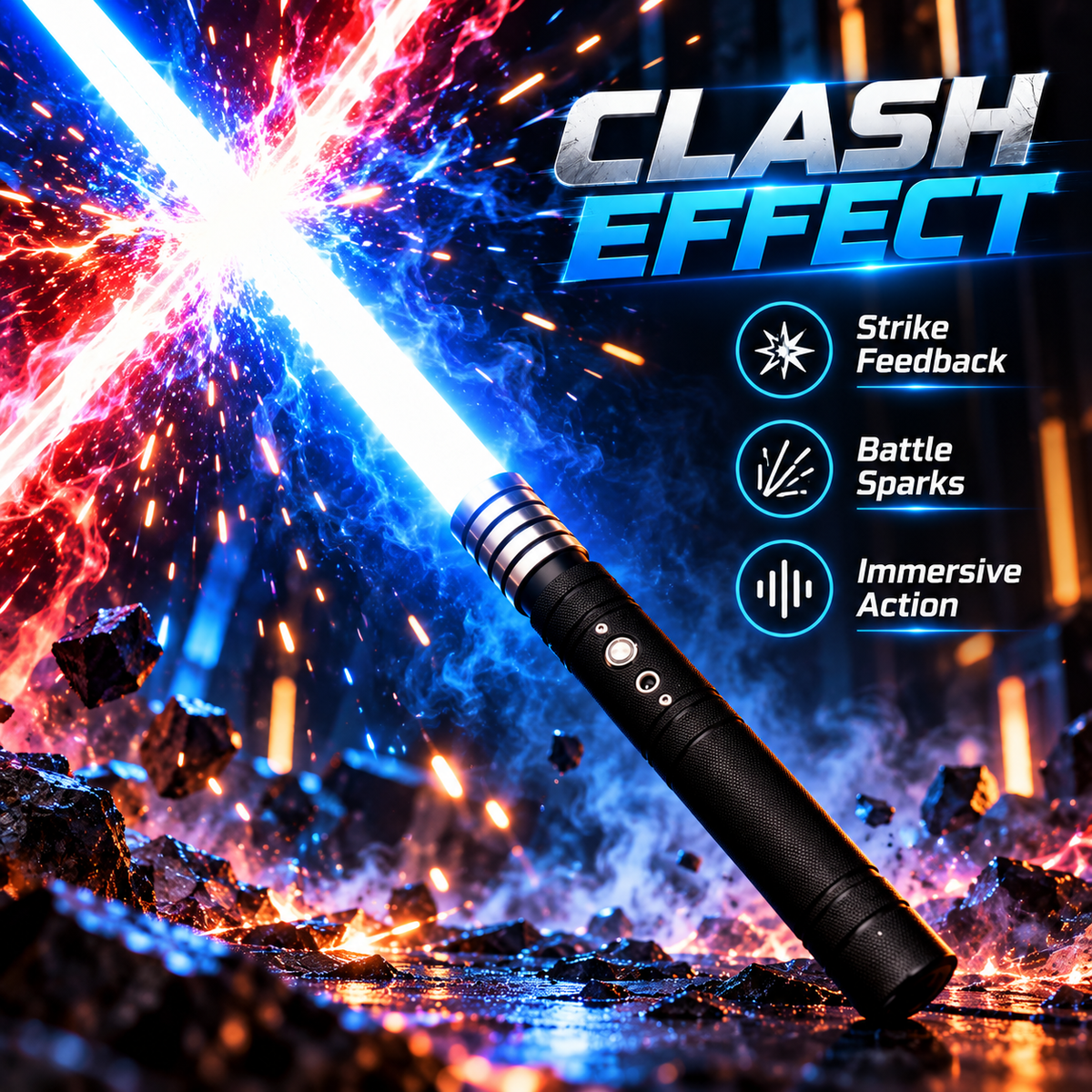 Professional Metal Extendable LED Lightsaber – 78cm, 100+ Colors, 10 Sound Effects, Motion Sensor & USB-C Charging