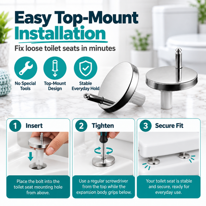 Hot sales🔥2-Pack Universal Toilet Seat Top-Mount Bolts