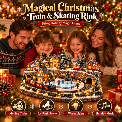 🚞 ✨49% OFF Today! ✨Magical Christmas Train & Skating Rink – Bring Holiday Magic Home!✨