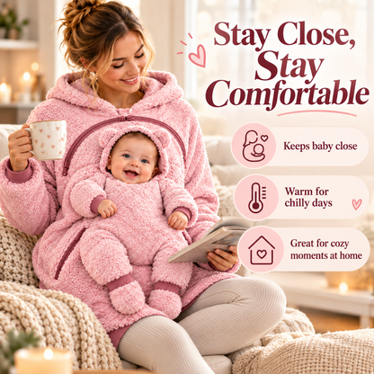 Baby Fleece Hoodie with Built-In Baby Seat – Cozy Babywearing Pullover for Moms & Dads
