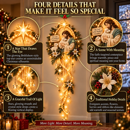 ⏳ Last Day 49% OFF – ✝️ Nativity Starfall Wall Light | Warm Golden Bethlehem Glow for Christmas Walls & Faith-Filled Homes ⭐