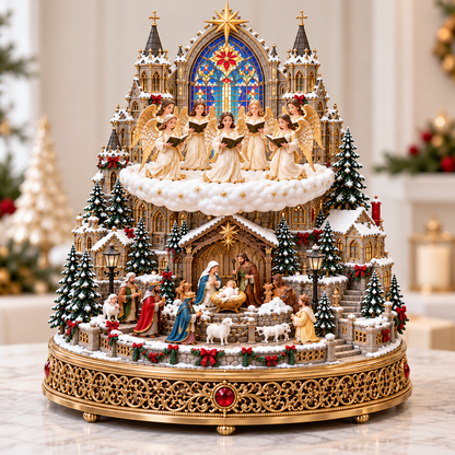 🔥 LAST DAY 48% OFF 🔥 Heavenly Angel Choir | Lighted & Rotating Christmas Nativity Village-USB-C Rechargeable