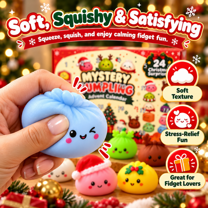 24-Day Christmas Mini Squishies Advent Calendar – Mystery Dumpling Squeeze Toys Holiday Countdown Gift