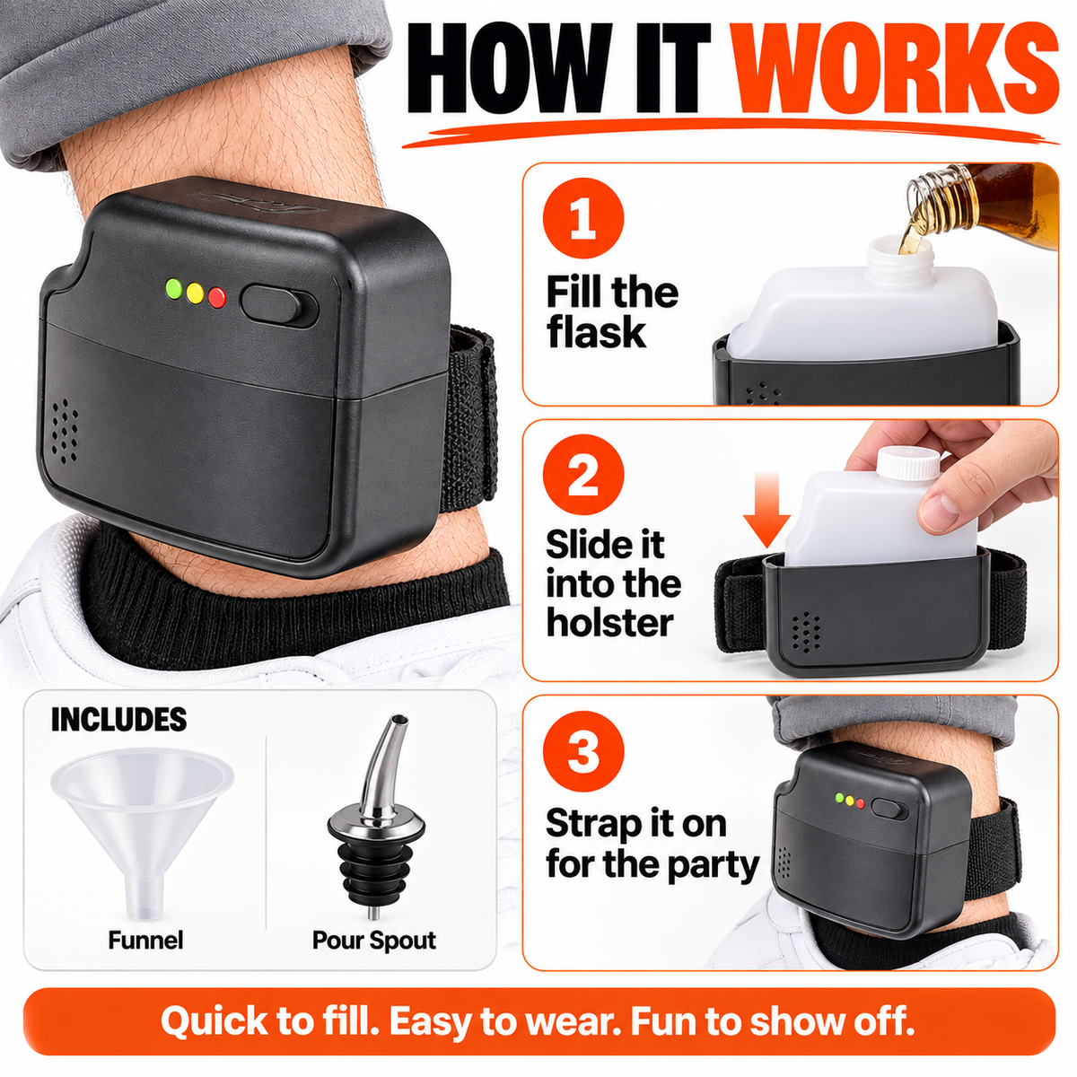 Novelty Drink Container – 5 oz Wearable Gag Gift with Adjustable Strap