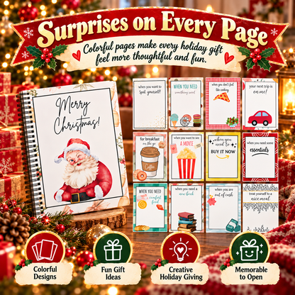 Christmas Gift Card Book – Spiral-Bound Personalized “Open When” Holiday Booklet for Gift Cards, Cash & Notes