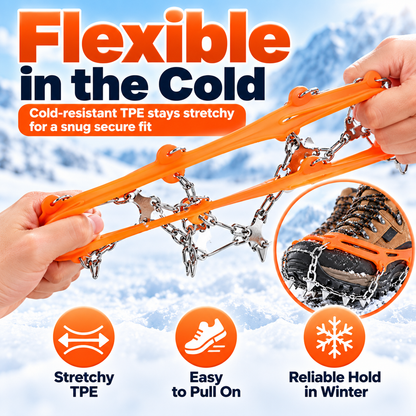 8-Spike Ice Cleats for Shoes & Boots – Stretch-Fit Anti-Slip Snow Grips for Winter Walking