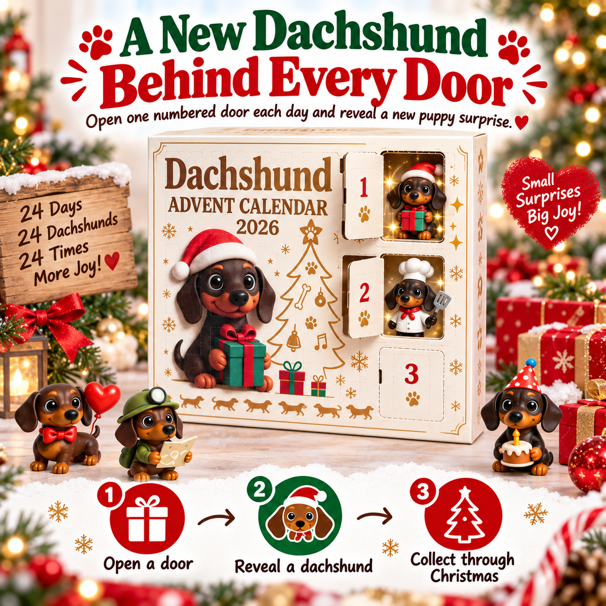 Dachshund Advent Calendar – 24 Days of Collectible Christmas Puppy Surprises