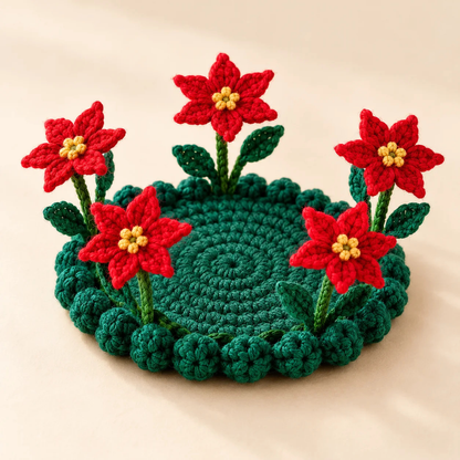 🌸50% OFF🌸Handmade Crochet Floral Coaster | Everlasting Table Art 🌸