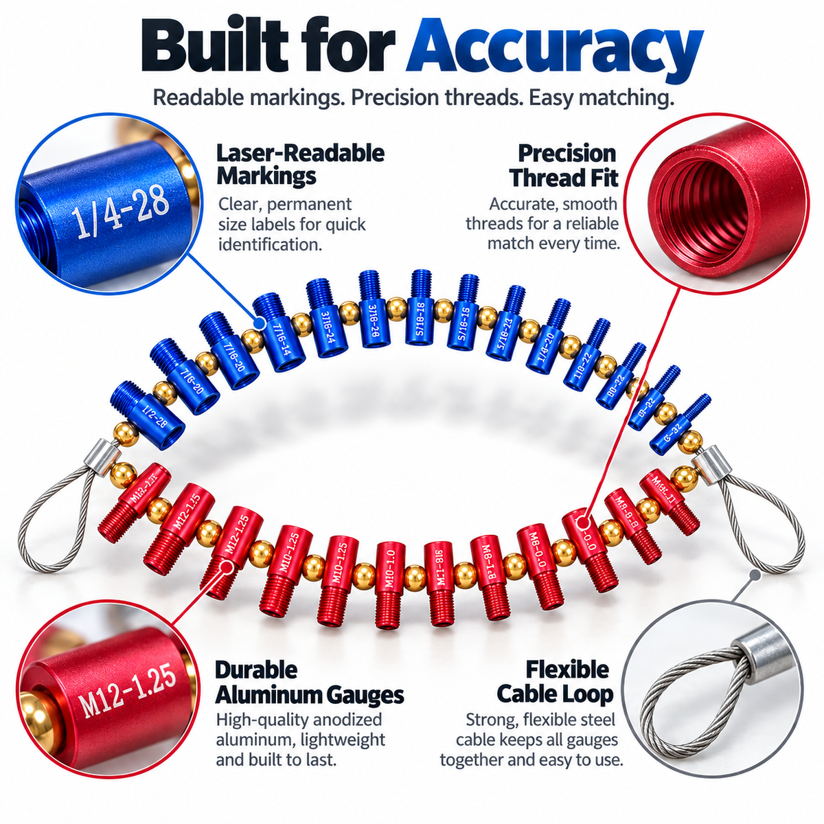Hot sales🔥26-in-1 Detachable Nut & Bolt Thread Size Gauge – SAE & Metric