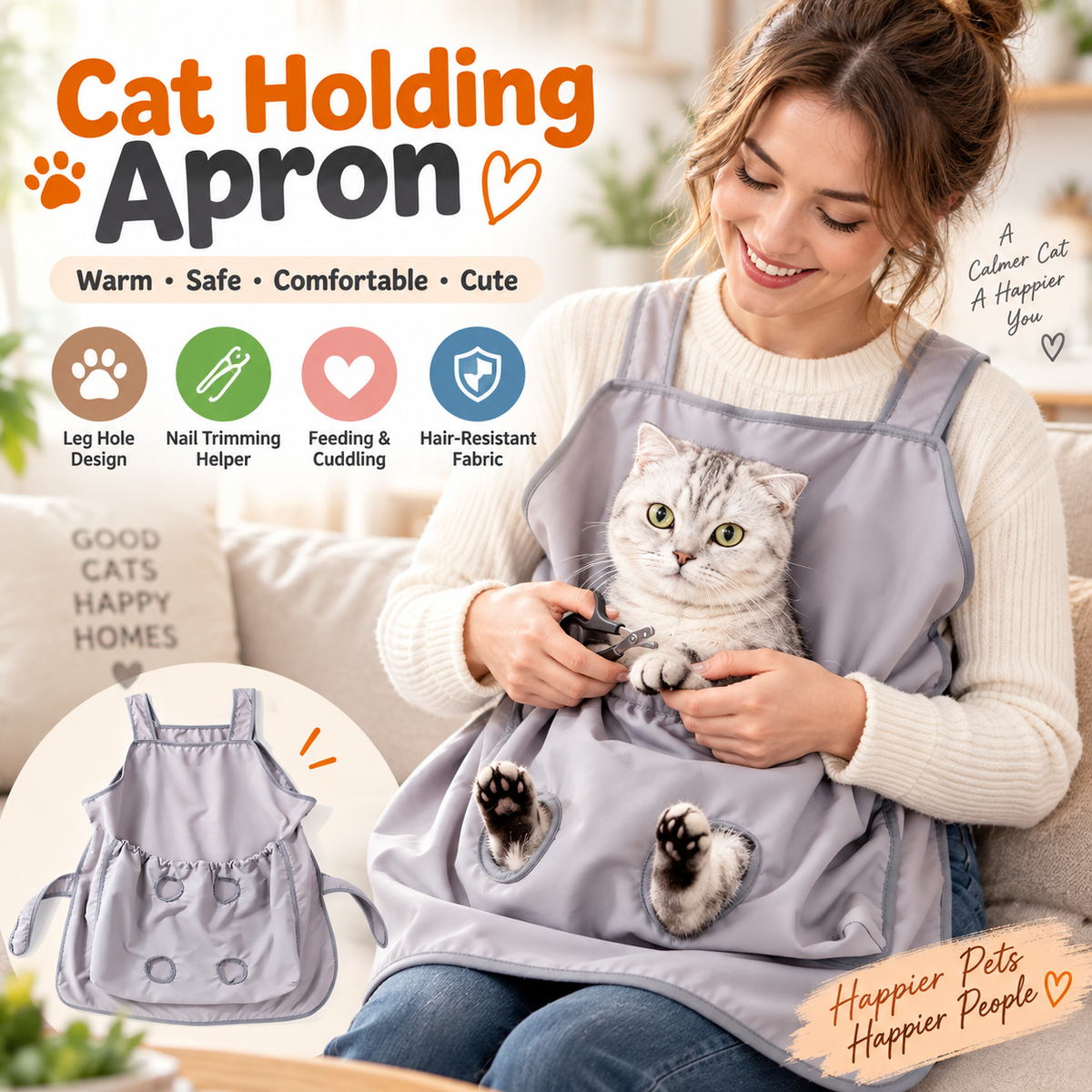 Hot sales🔥Cat Holding Apron with Paw Openings