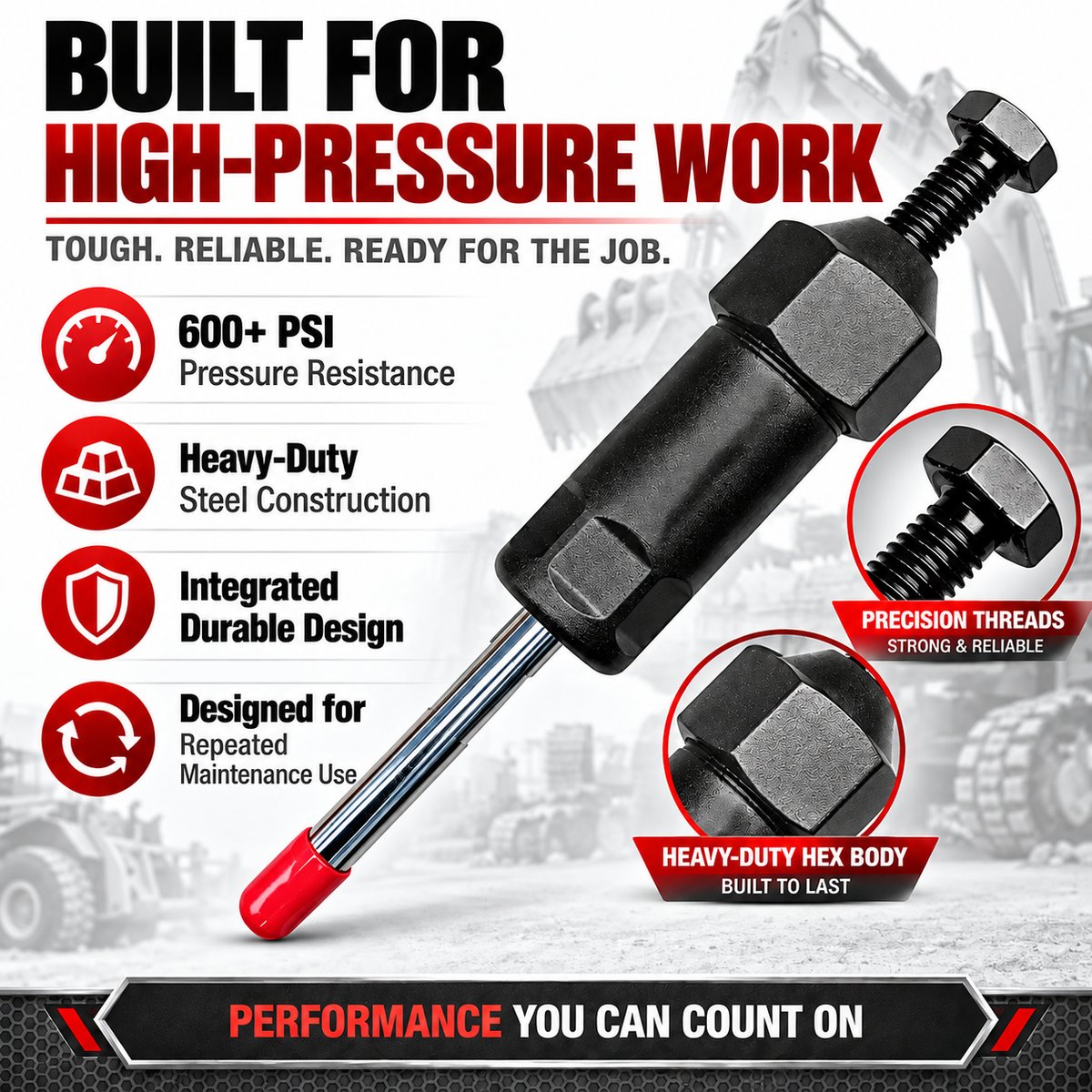Hot sales🔥Heavy Duty Grease Fitting Unclogger Tool – M6/M8/M10, 600 PSI