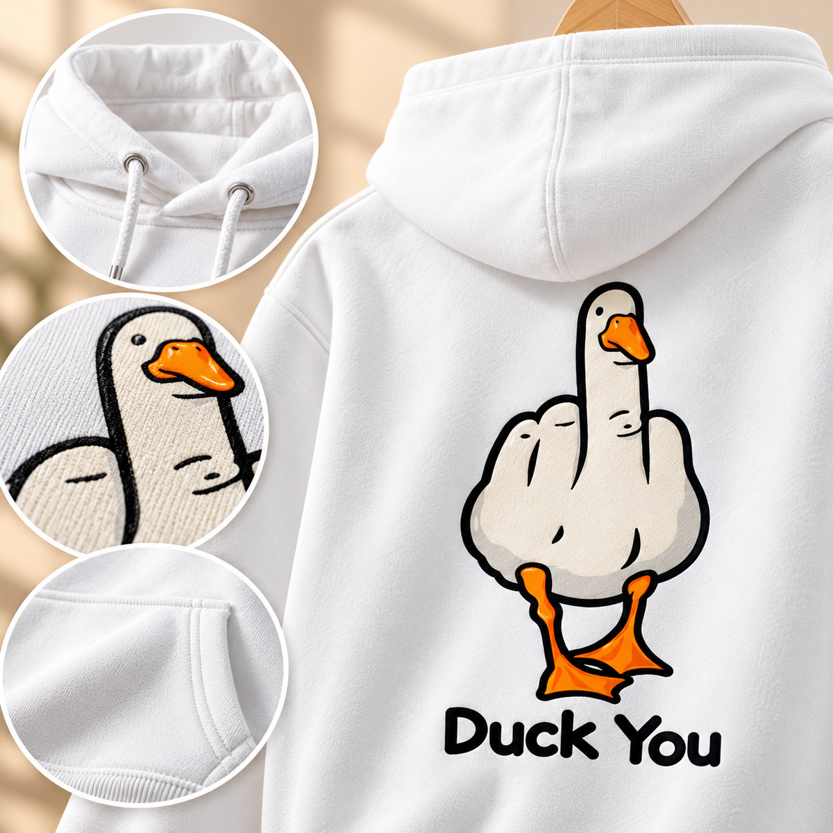 Duck You Funny Graphic Sweatshirt – Unisex Crewneck Pullover, Long Sleeve Casual Top, Sarcastic Duck Gift
