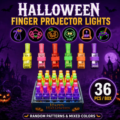 🎃 Halloween Finger Projector Rings – LED Light-Up Trick-or-Treat Party Favors