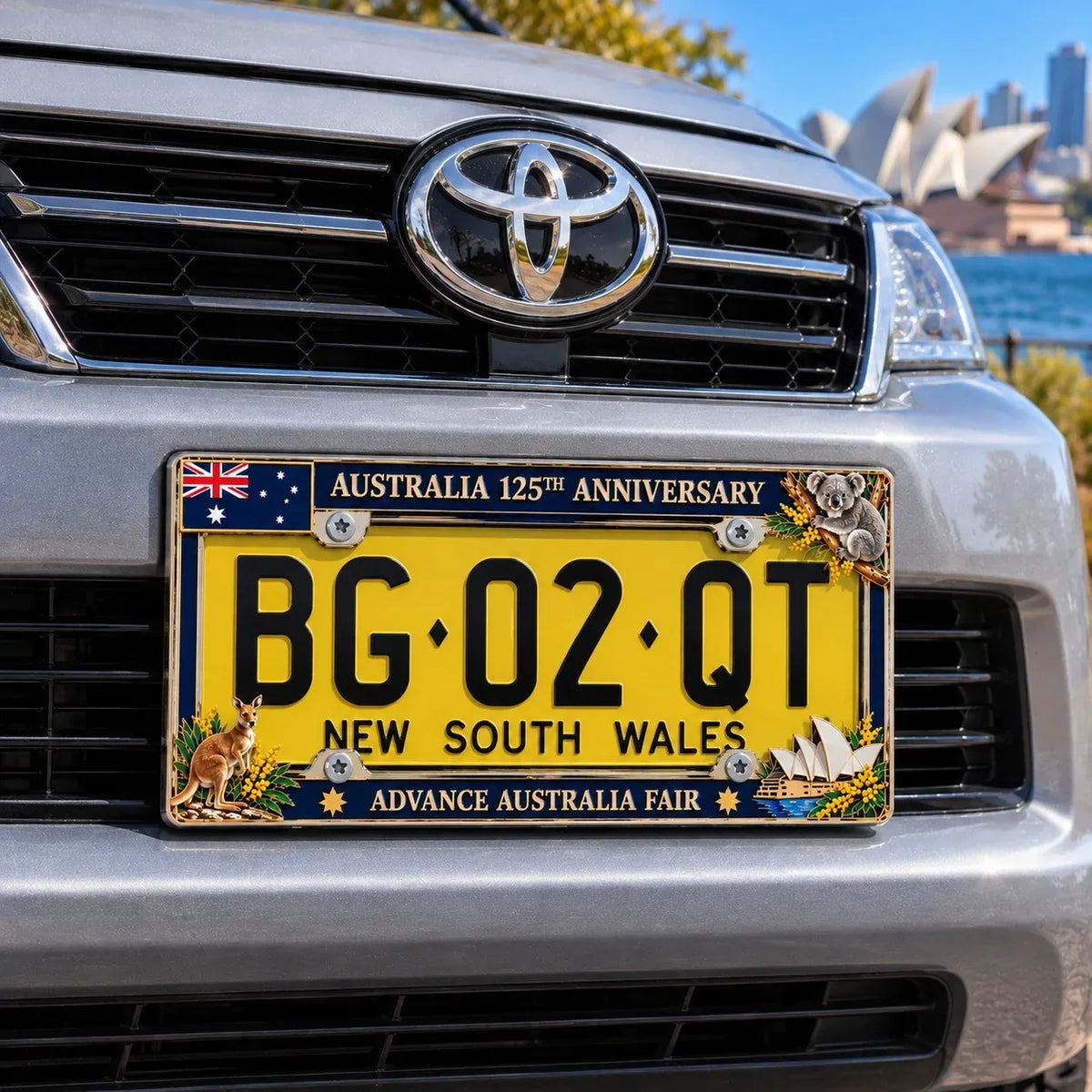 🦘🐨 Australia 125th Anniversary Commemorative Metal License Plate Frame