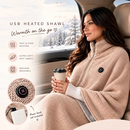 Wearable Heated Shawl 3 Heat Levels Portable Thermal Wrap