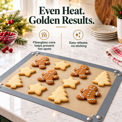 Snap-Lock Silicone Baking Mat – 2-in-1 Nonstick Oven Liner & Raised-Edge Roasting Mat