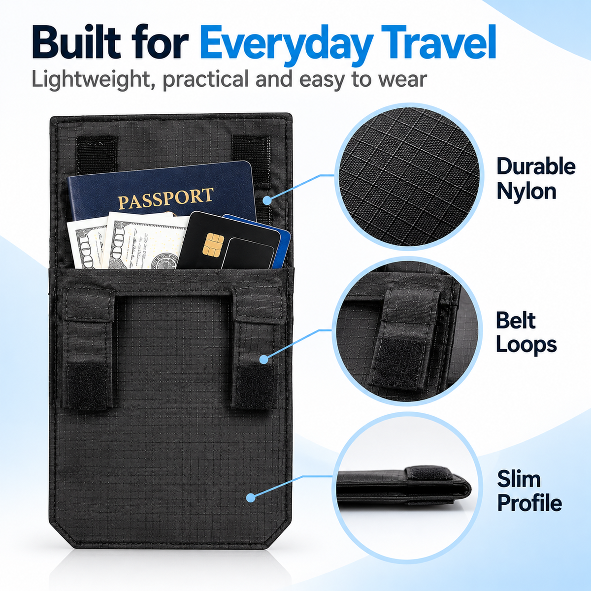 Hot sales🔥Hidden Travel Passport Pouch – Slim Belt Wallet for Cash, Cards & ID