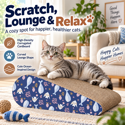 🐾 Waterdrop Sloped Cat Scratcher – High-Density Corrugated Cardboard Lounge & Scratch Board for Indoor Cats 🐱
