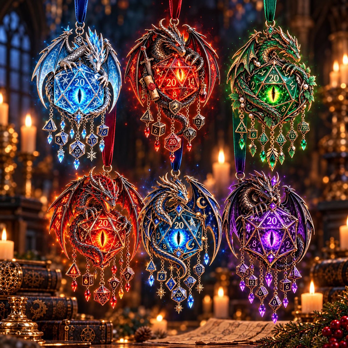 Glow Dragon Wind Chime – Illuminated Fantasy Hanging Decor with 6 Dragon Designs