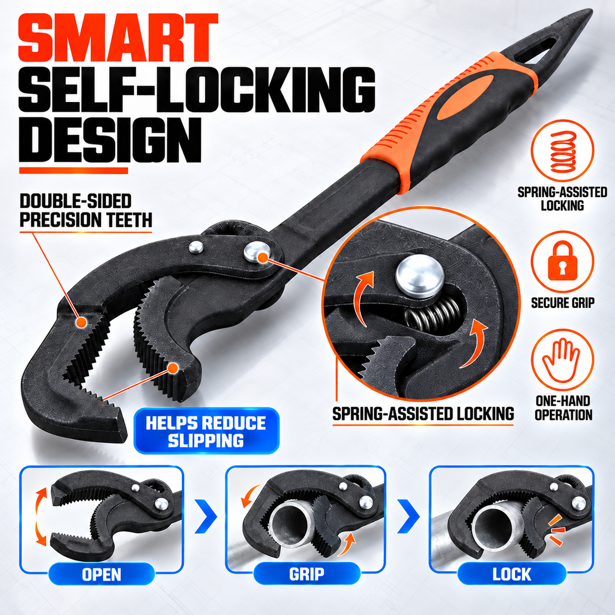 🛠️ 50% OFF Self-Locking Universal Wrench – Grip Tight, Turn with Confidence