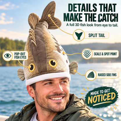 🔥Last day 50% OFF🐟 3D Fish-Shaped Novelty Hat — Funny Fishing Gift for Anglers, Lake Days & Parties