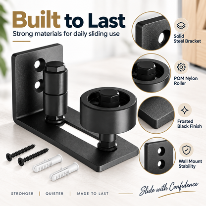 Hot sales🔥Adjustable Barn Door Floor Guide – Wall-Mount Stay Roller, No Floor Drilling
