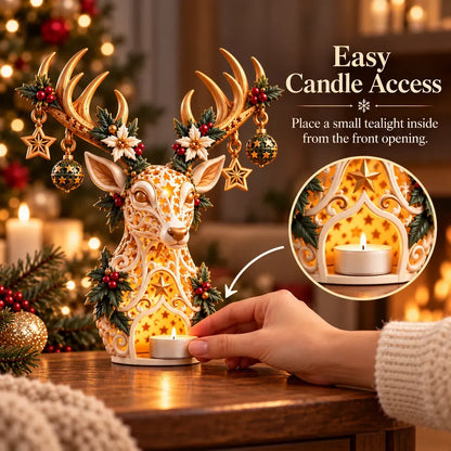 🦌 Starlit Reindeer Christmas Tealight Holder