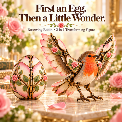 🌹🐦 Rosewing Robin – 2-in-1 Rose Egg to Mechanical Bird Transforming Figure