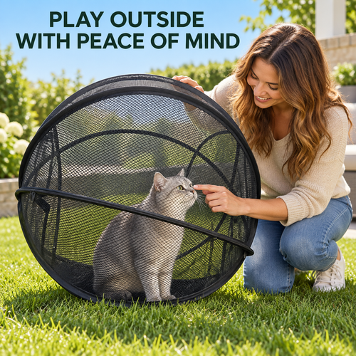 🔥Last Day 50% OFF-Pop-Up Mesh Cat Playpen – Roomy 32-Inch Indoor & Outdoor Enclosure
