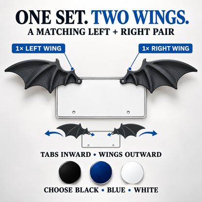 🦇 Bat Wing License Plate Decoration – Give Your Car a Bold Custom Look