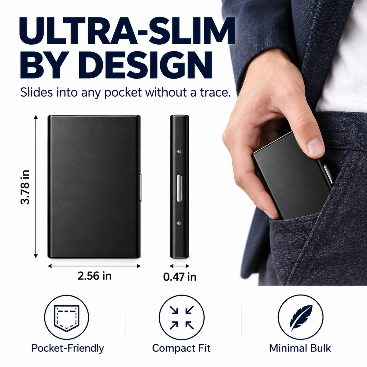 🔥Men's Minimalist RFID Blocking Metal Card Holder Wallet