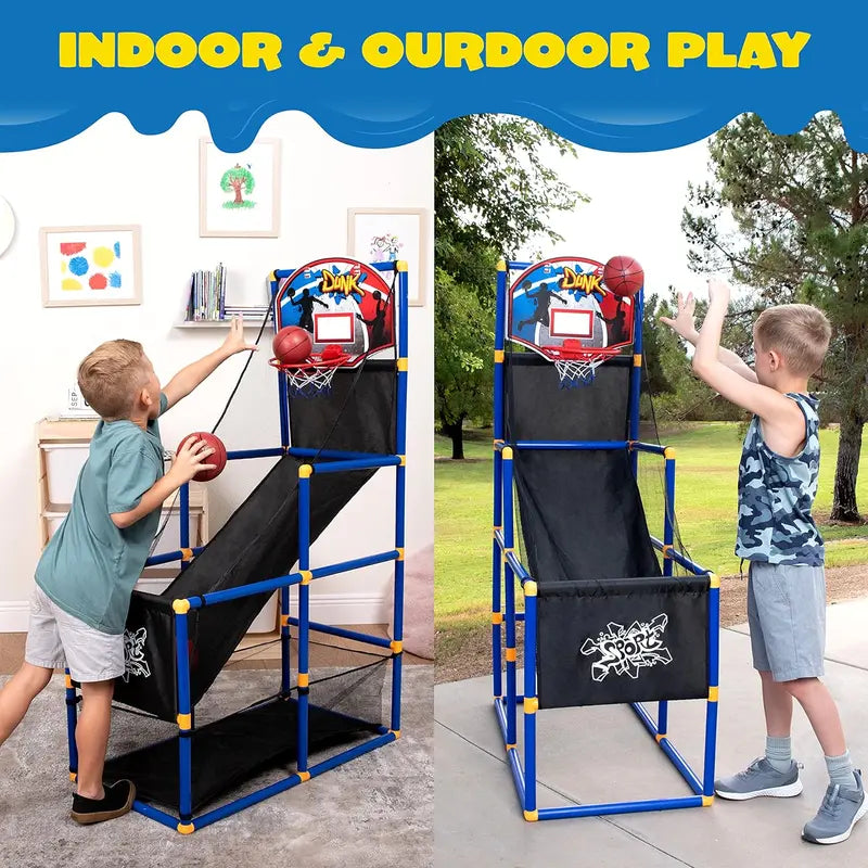 Arcade Basketball Hoop Set for Kids – Adjustable Indoor & Outdoor Basketball Game with Automatic Ball Return