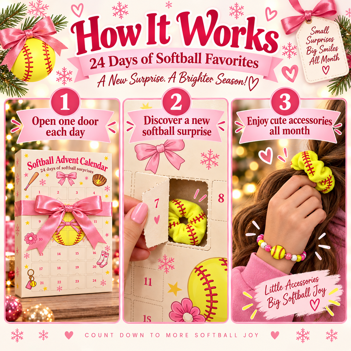 Softball Advent Calendar – 24 Days of Softball Surprises for Girls