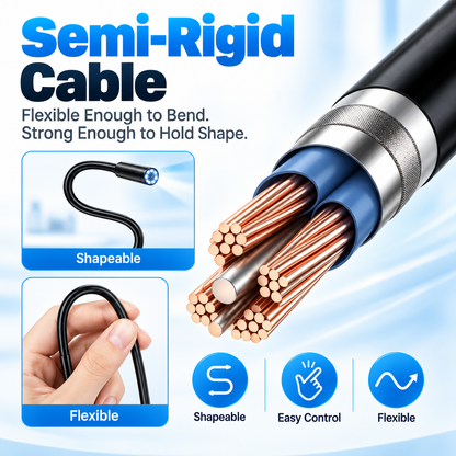 1920×1440 HD Endoscope Camera – 11.48FT Semi-Rigid Borescope with 8 LED Lights for iPhone & Android