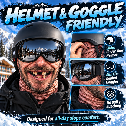 Realistic Old Man Ski Mask – Fleece-Lined Full-Face Balaclava for Skiing & Snowboarding