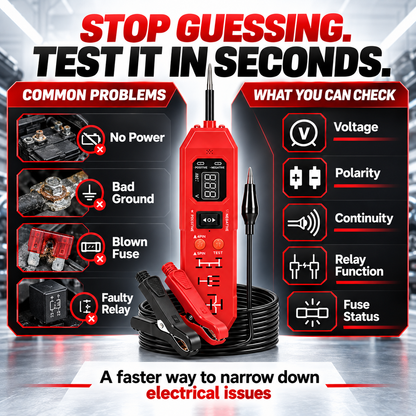 Automotive Circuit & Relay Tester – 12V/24V Electrical Diagnostic Power Probe with Voltage, Polarity, Continuity & Short-Circuit Testing