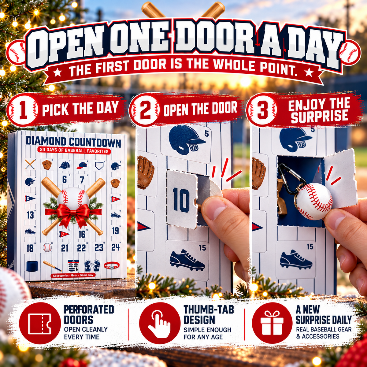⚾Diamond Countdown Baseball Advent Calendar – 24 Days of Baseball Surprises