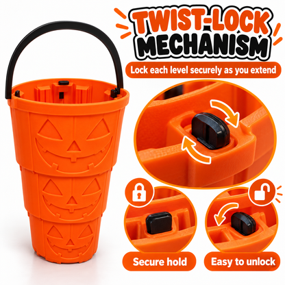 🎃Telescopic Pumpkin Halloween Bucket – Expandable 3D Printed Trick-or-Treat Container