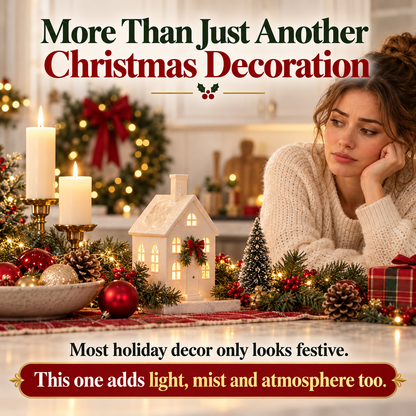 🔥Last Day 50% OFF🎄 Christmas House Aroma Diffuser – Warm Light & Gentle Mist Holiday Decor