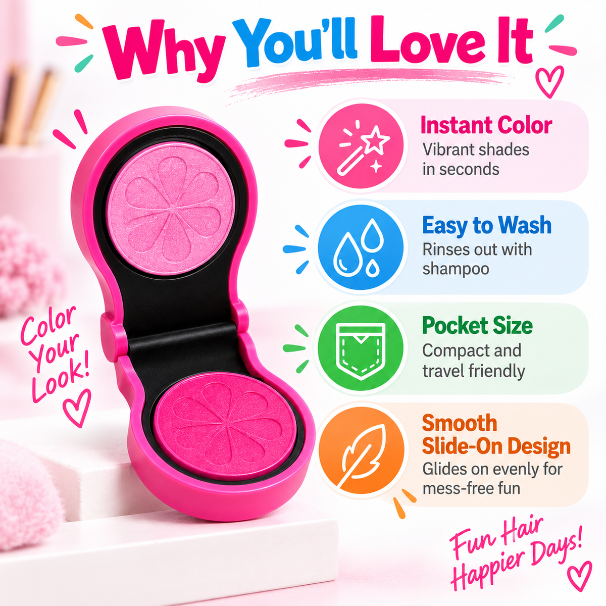 Hot sales🔥12 Vibrant Colors Temporary Hair Chalk