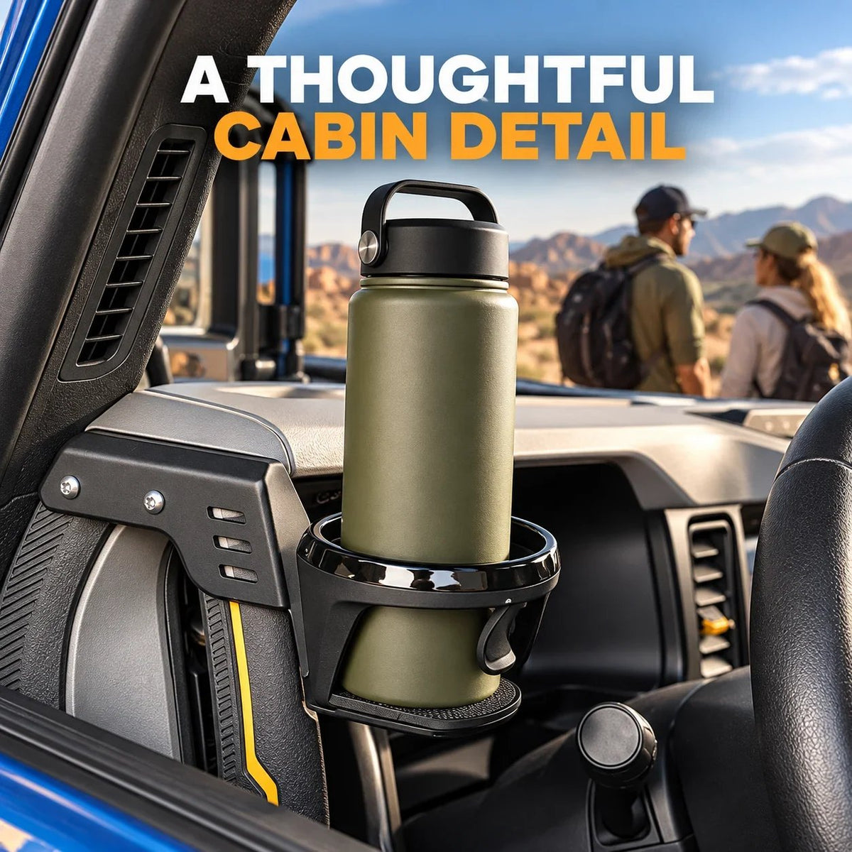 Door Cup Holder for 2021-2026 Ford Bronco, Front Grab Handle Drink Holder Mount, Interior Beverage Rack Accessories 🚙🥤