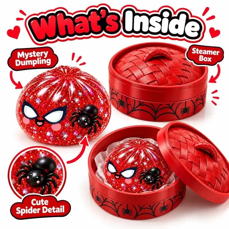 Halloween Spider Squishy Dumpling Toy – 3.35-Inch Slow-Rise Sensory Fidget
