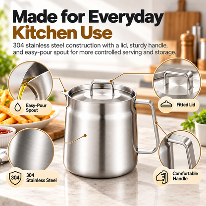 🔥Last Day 50% OFF – 🍟3-in-1 Stainless Steel Deep Fryer Pot with Oil Filter & Fry Basket