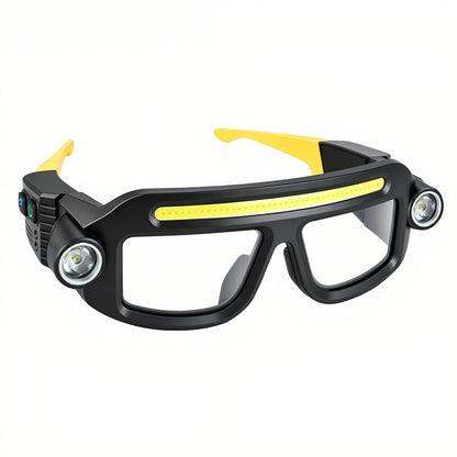 👓🔦 Rechargeable LED Light Glasses with 5 Modes & Wave Sensor
