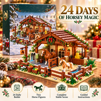🐴🎄24-Day Horse Stable Advent Calendar – Build Your Own Equestrian Christmas Barn