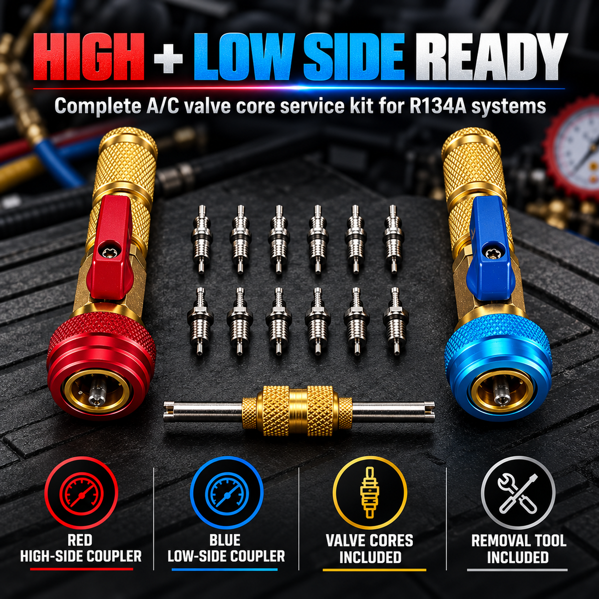 Hot sales🔥R134A Valve Core Remover & Installer Kit – A/C Service Tool Set