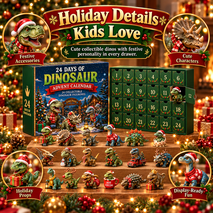 🦖🎅🎄24 Days of Dinosaur Christmas Advent Calendar – 24 Collectible Dino Figurines & Holiday Surprises